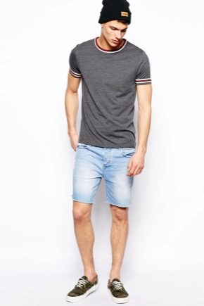 Men's denim shorts: selection rules, fashionable images