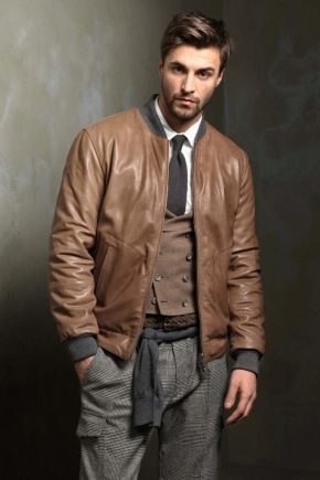 Brown leather jackets for men
