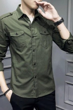 Features of men's military style shirts