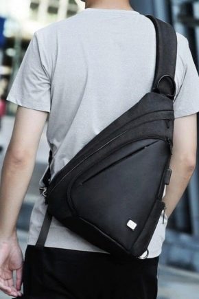 Men's backpacks with one shoulder strap: types and features