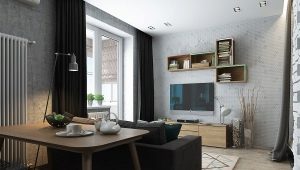 Aménagement intérieur d'un appartement de deux pièces en euros d'une superficie de 40 m². m