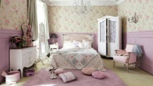 Provence style wallpaper for the bedroom