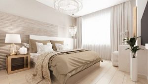 How to combine beige wallpaper in the bedroom?