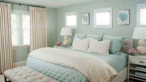 غرفة نوم بألوان النعناع