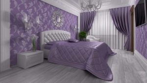 غرفة نوم بألوان أرجوانية