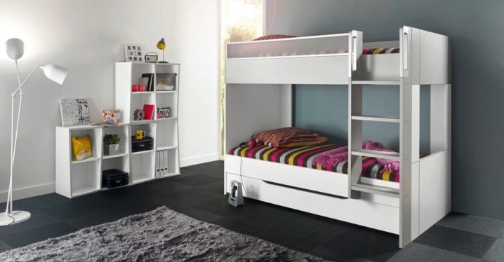 White bunk beds in the interior