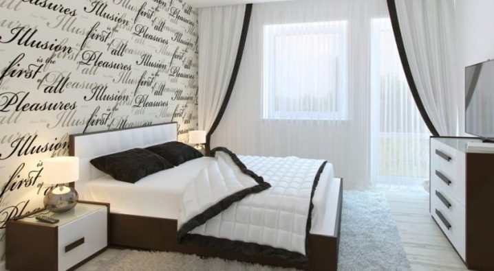 تصميم غرفة نوم 12 متر مربع. م مع شرفة أو لوجيا