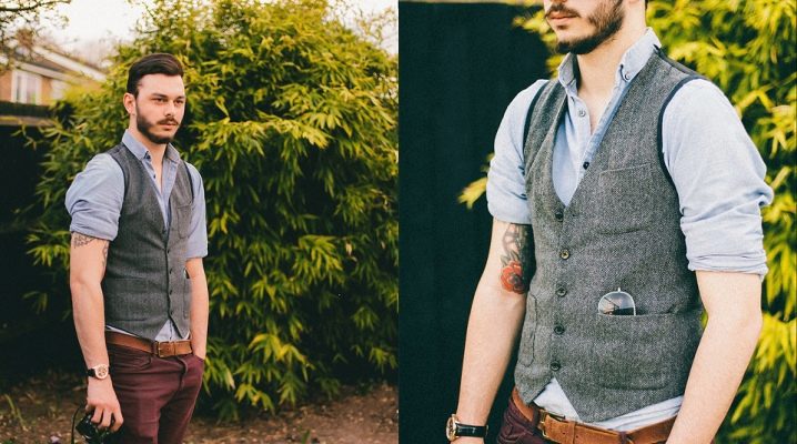 Men's classic vests: types and features of choice