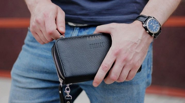 Men's clutches made of genuine leather