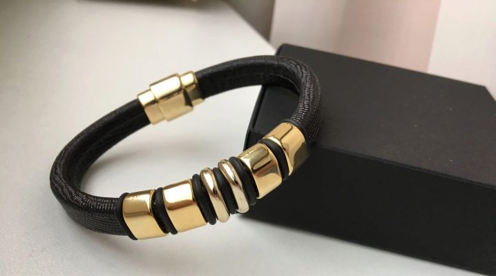Men's leather bracelets with gold: varieties and selection rules