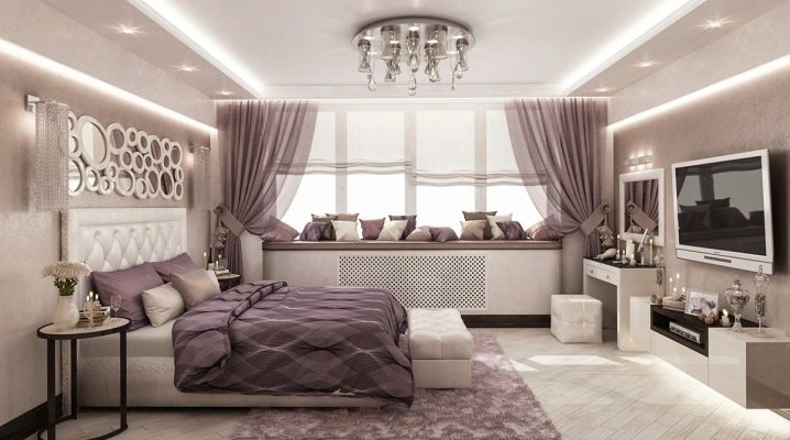 تصميم وترتيب غرفة نوم بمساحة 19-20 متر مربع. م