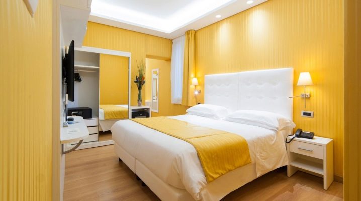 تصميم غرفة نوم صفراء