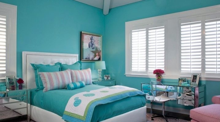 ديكور غرفة النوم بألوان تركواز