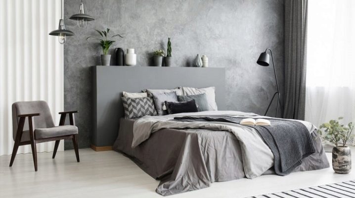Bedroom in gray tones