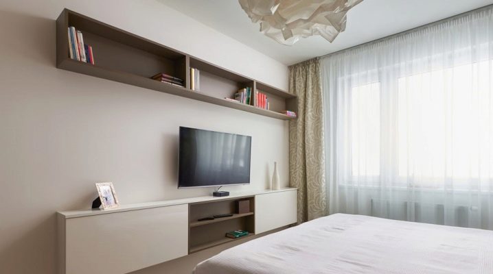 TV in the interior of the bedroom