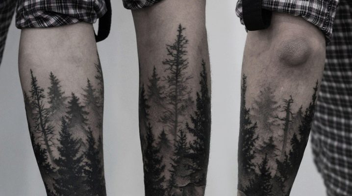 What are the types of male forest tattoos and where to place them?