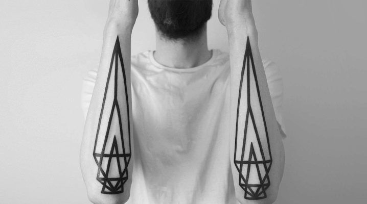 Mens tattoos in the style of minimalism