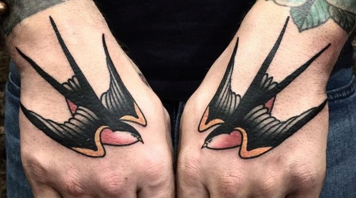 Bezdelīgu tetovējumu dažādība vīriešiem un to nozīme
