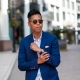 Blue men's blazers: shades, prints, choice, combination