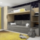 Features loft beds with sofas below